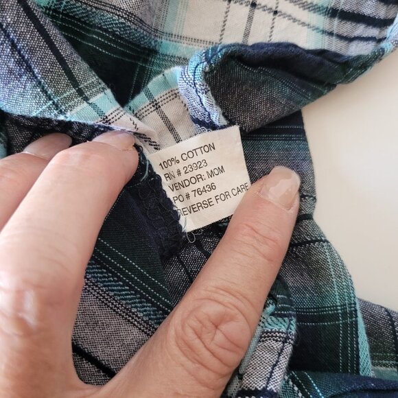 Canyon Guide Outfitter's Flannel Men's sz 2X Teal Grey Plaid Button Down Shirt - Picture 6 of 8